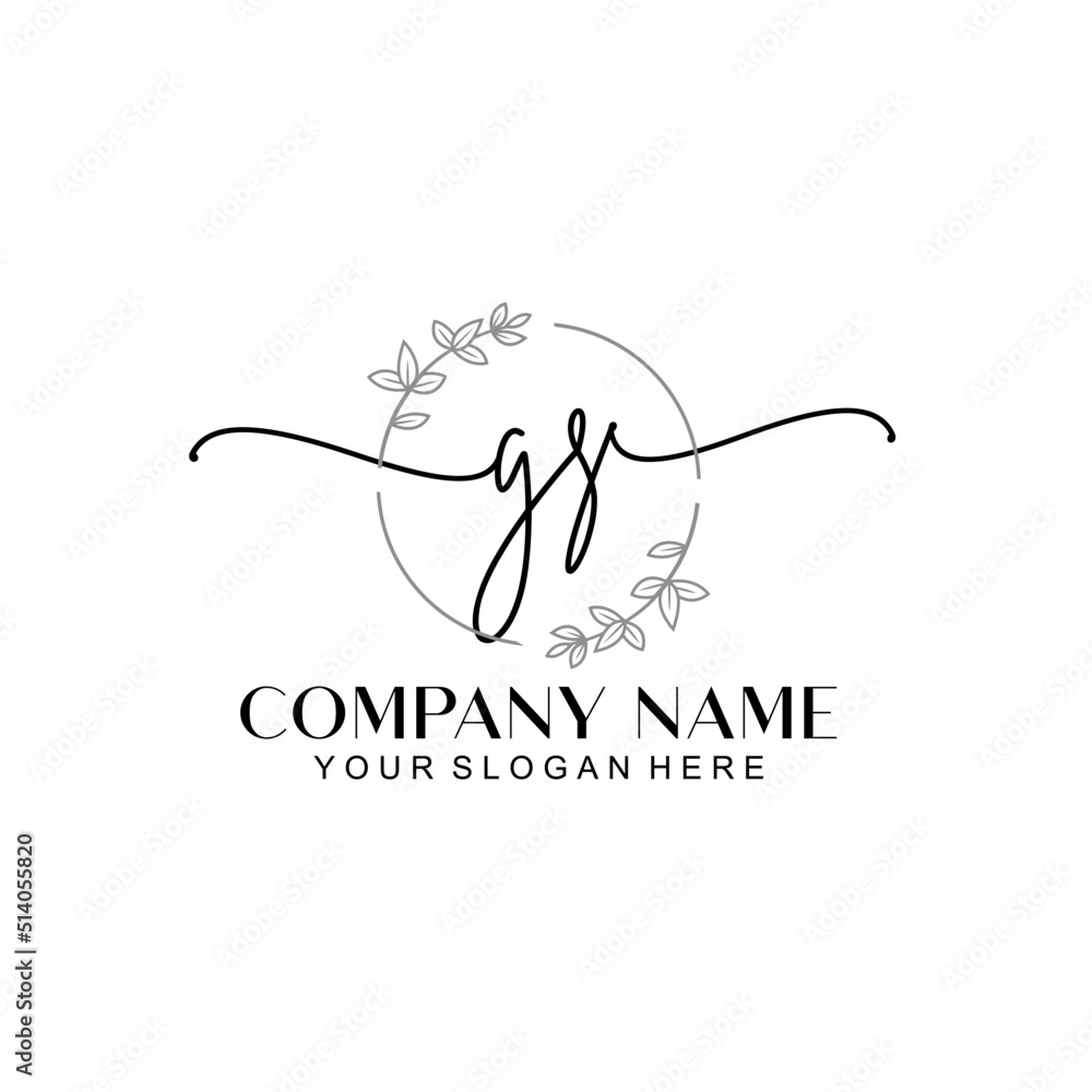 GS signature logo template vector GS signature logo template vector