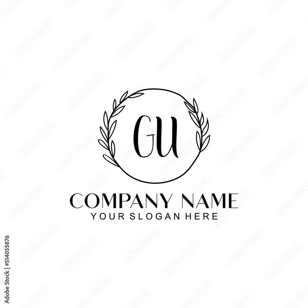 GU Beauty vector initial logo