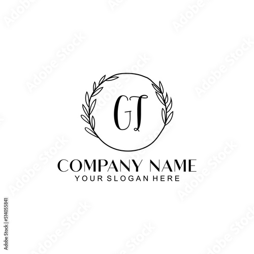 GT Beauty vector initial logo