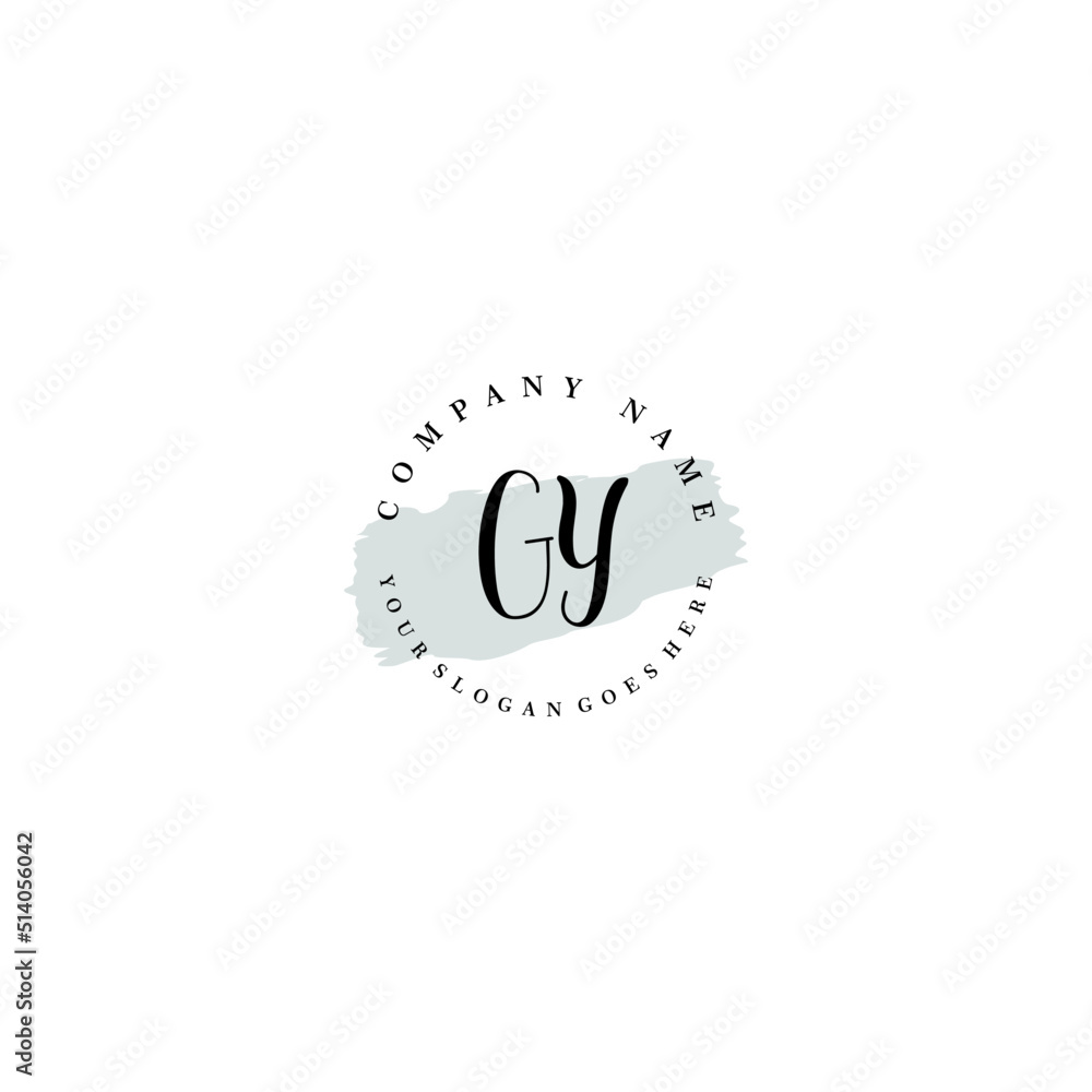 GY Beauty vector initial logo GY Beauty vector initial logo