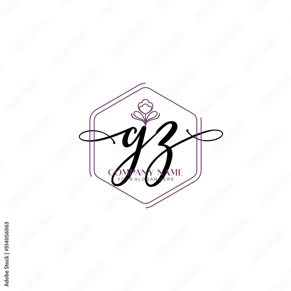 Fototapeta premium GZ signature logo template vector