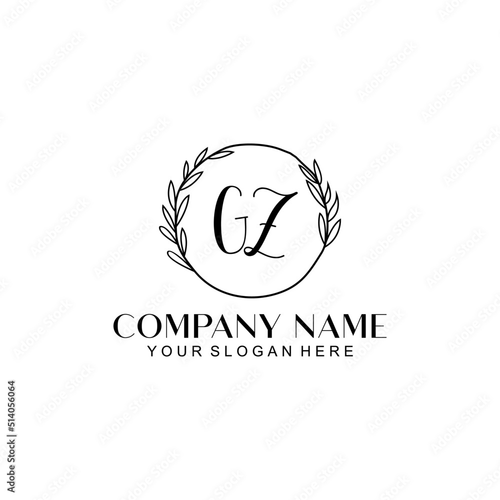 GZ Beauty vector initial logo GZ Beauty vector initial logo