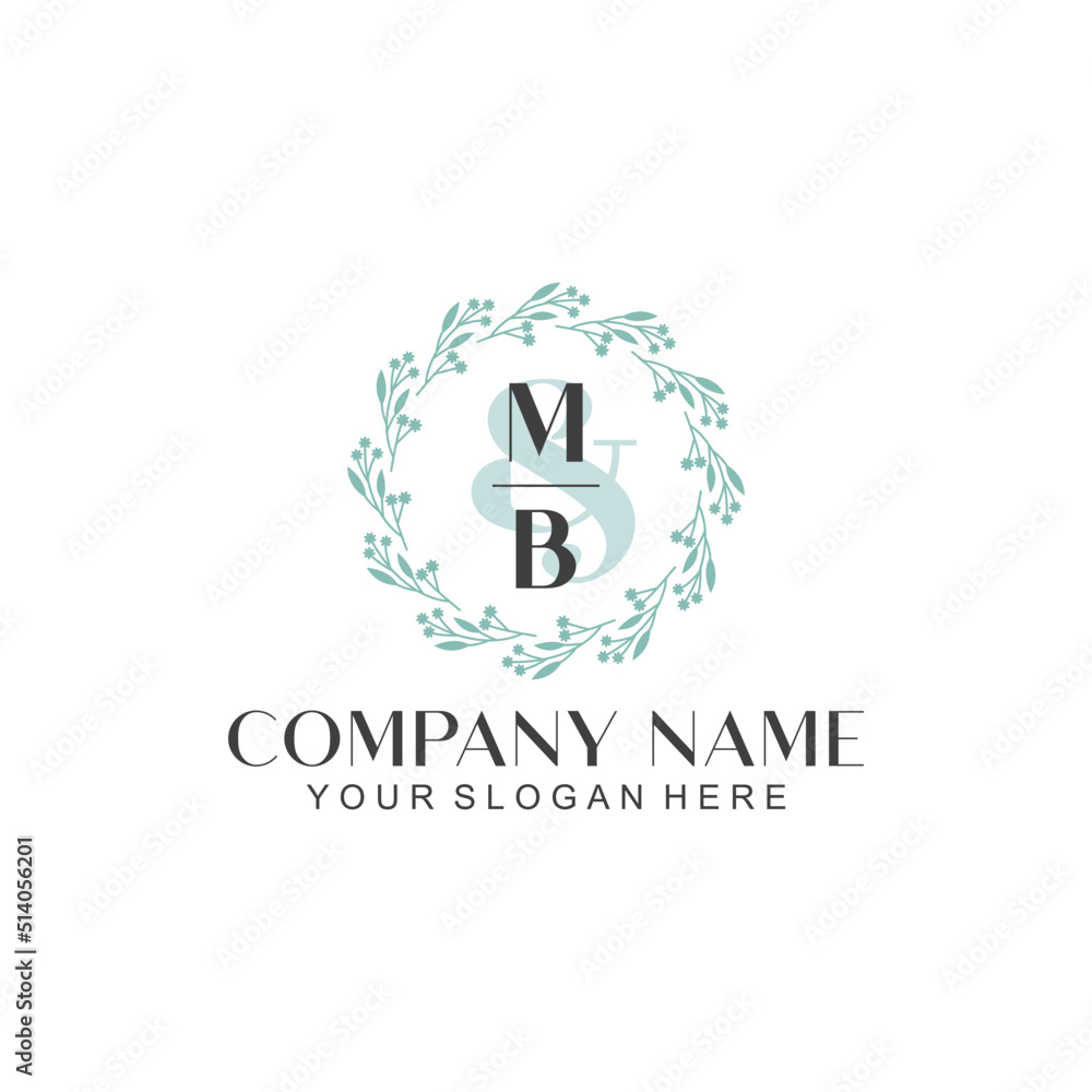 MB Beauty vector initial logo MB Beauty vector initial logo