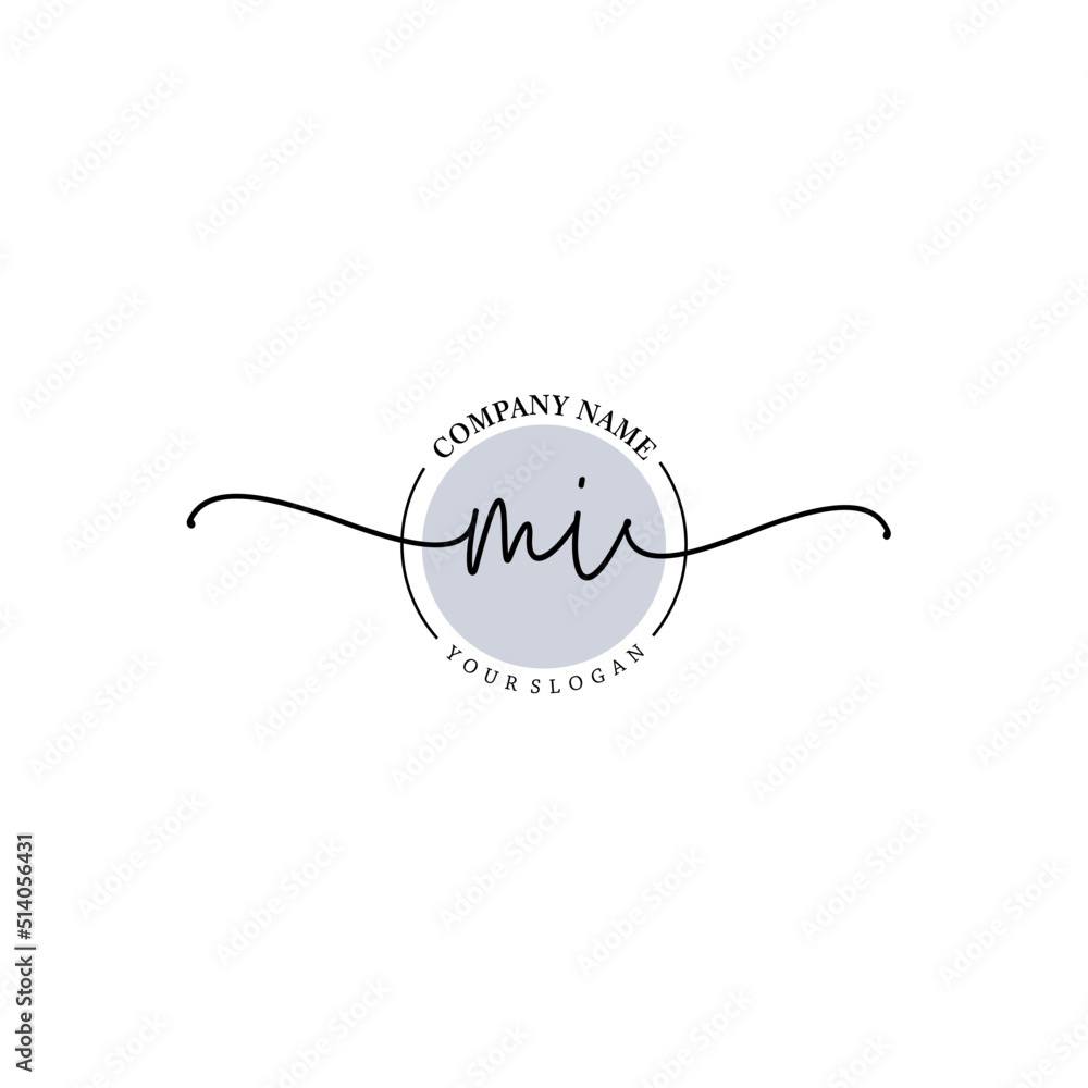 Obraz premium MI signature logo template vector