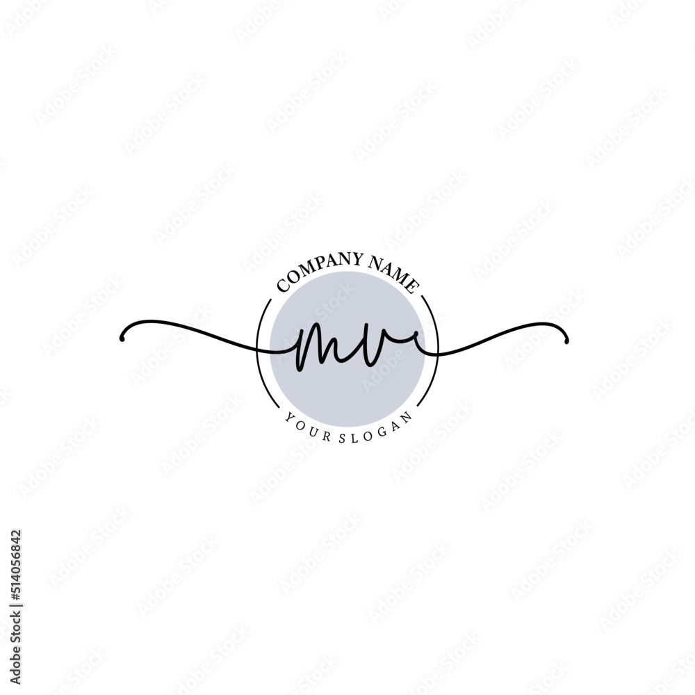 MV signature logo template vector MV signature logo template vector