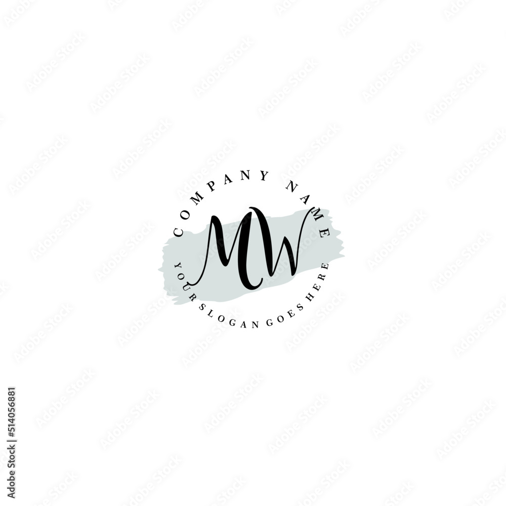 MW Beauty vector initial logo MW Beauty vector initial logo