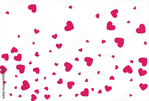 Red heart background. Love confetti background