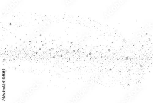 Light silver glitter confetti background. White festive texture.