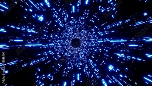 Blue Light Sci Fi Tunnel Patricles