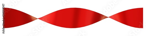 Red ribbon on white background. 3d rendering. For birthday or valentine.	