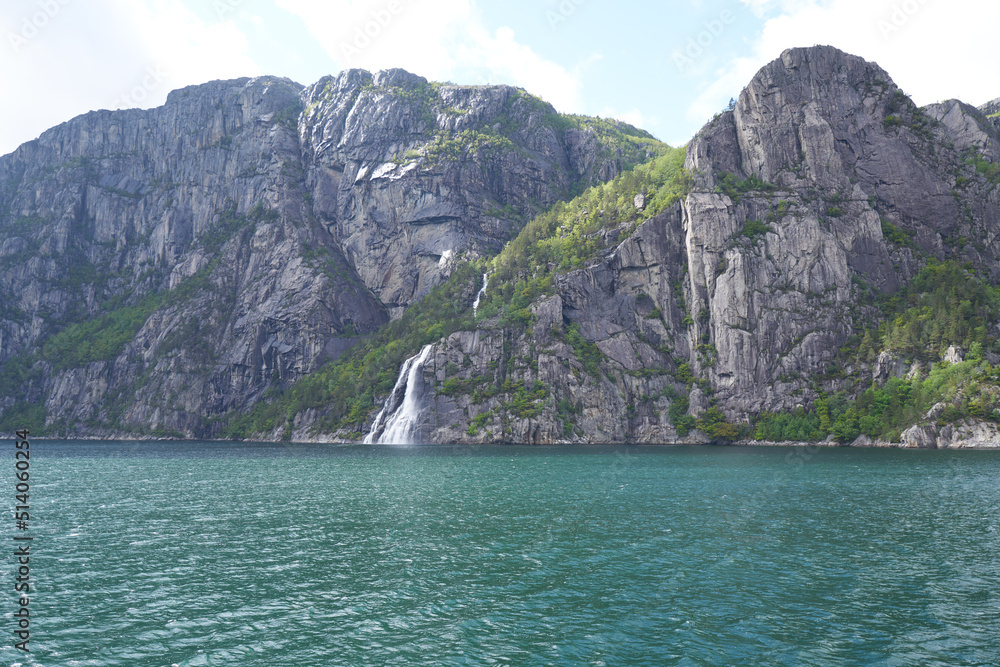 walls of Lysefjord fjord and canyon in Norway walls of Lysefjord fjord and canyon in Norway