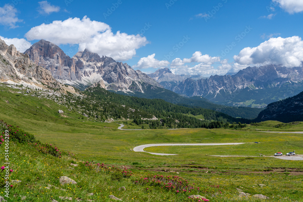 Cloudy Dolomites Gusela mountain, Passo di Giau with peak Ra Gusela. Location place Dolomiti Alps, Cortina d'Ampezzo, South Tyrol, Italy, Europe. Cloudy Dolomites Gusela mountain, Passo di Giau with peak Ra Gusela. Location place Dolomiti Alps, Cortina d'Ampezzo, South Tyrol, Italy, Europe.