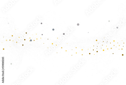 Light silver gold glitter confetti. Light background.