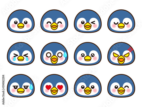 Wallpaper Mural ペンギンの顔アイコンセット＿ベクター Torontodigital.ca