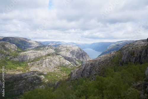 Breathtaking landscape of Preikestolen rock