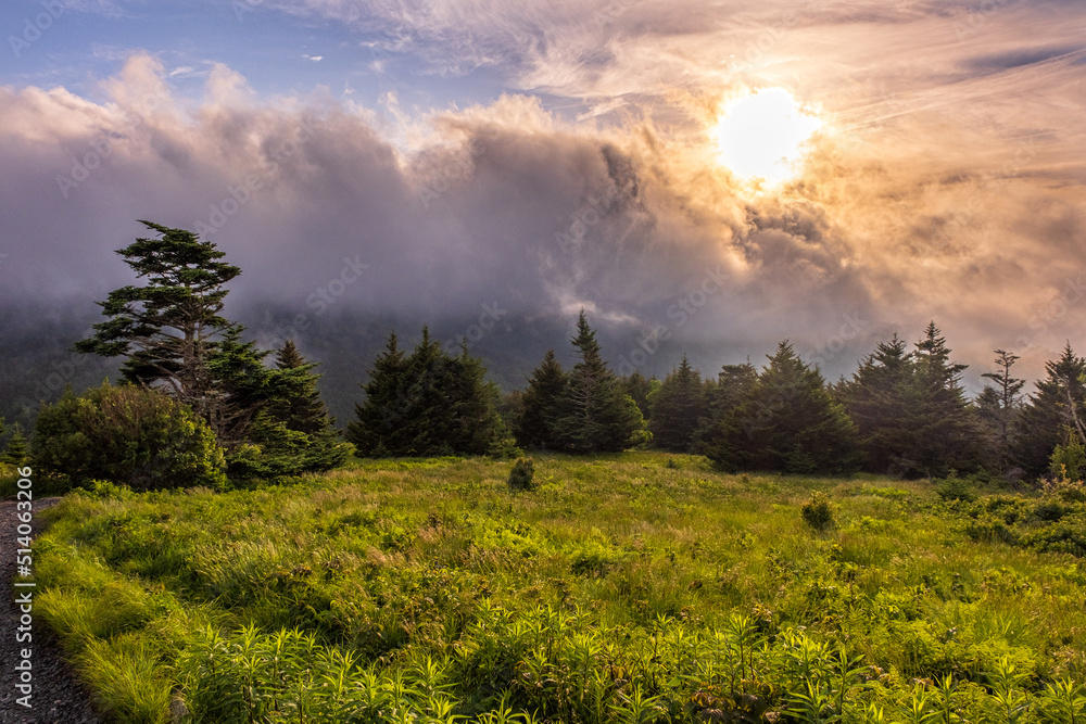Roan Mountain Highlands Stormy Clouds Sunset on the North Carolina and Tennessee Border
