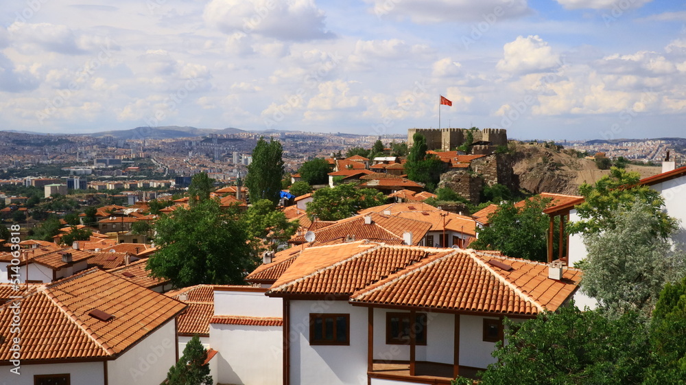 View over Ankara's historical center. Around Ankara Kalesi, the Castle in Turkey's capital city