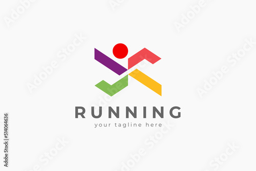 Initial J or JJ Running logo, Abstract Letter JJ with people combination, usable for sport, logistic and brand company logo, vector illustration