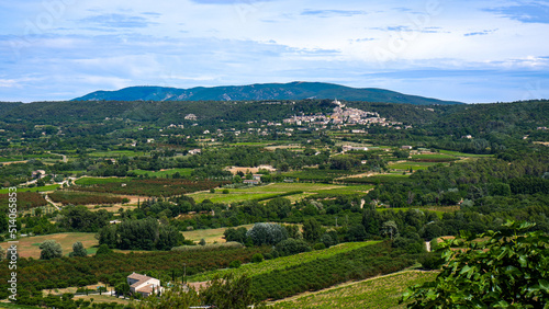 Villages dot the French countryside - Luberon region of Provence in the summer photo