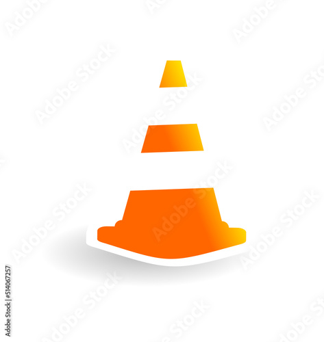 cône de travaux vecteur logo