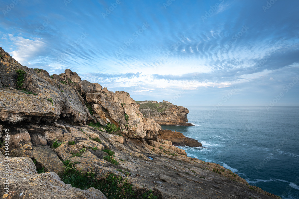Rocky coast of Cabo Mayor, Santander in Spain	