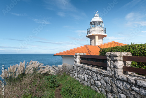 Lighthouse of Punta del Torco de Afuera in Suances, Cantabria, Spain