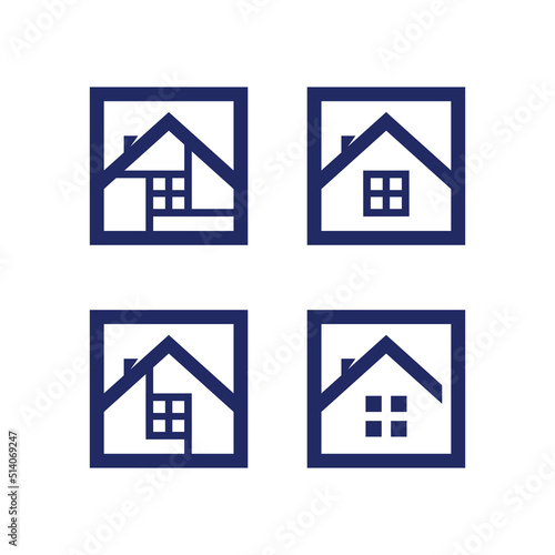 Real estate and home buildings vector logo icons template