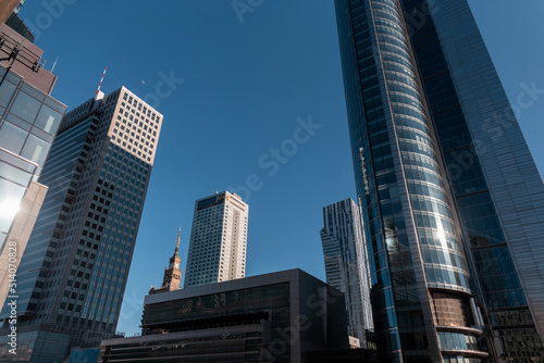 Megalopolis with business centers and modern buildings in Warsaw, Poland © alones