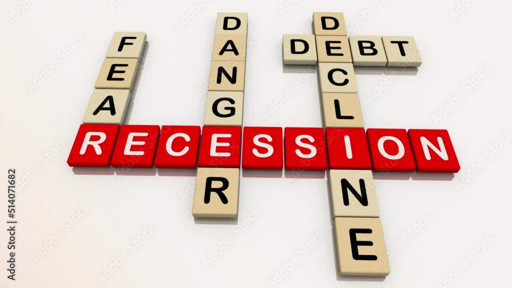Recession Words Letter Tiles Downturn Decline Bad Economy 3d Animation Recession Words Letter Tiles Downturn Decline Bad Economy 3d Animation