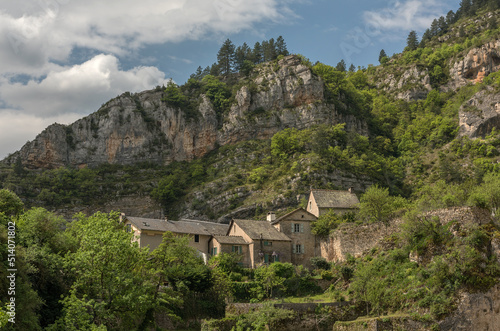 Historical buildings in the commune of Sainte-Enimie, Gorges du Tarn Causses, Occitania, France