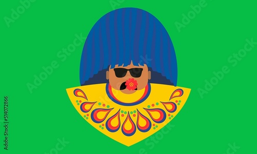 Elements of Pernambuco Carnival. Traditional caboclo character