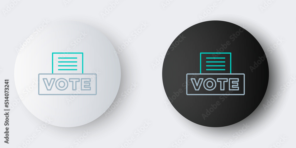 Line Vote box or ballot box with envelope icon isolated on grey background. Colorful outline concept. Vector Line Vote box or ballot box with envelope icon isolated on grey background. Colorful outline concept. Vector