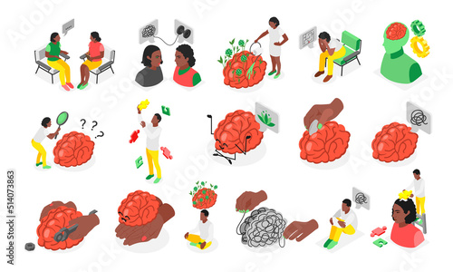 Mental Health Recolor Icons Set