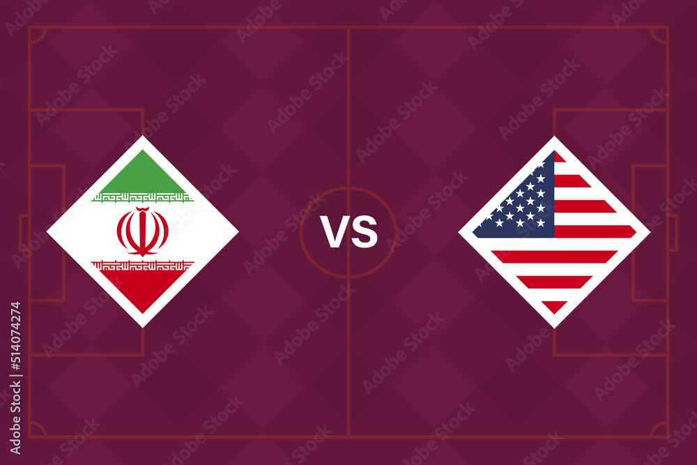 Group stage matches. Iran VS USA Template