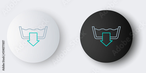 Line Washing modes icon isolated on grey background. Temperature wash. Colorful outline concept. Vector