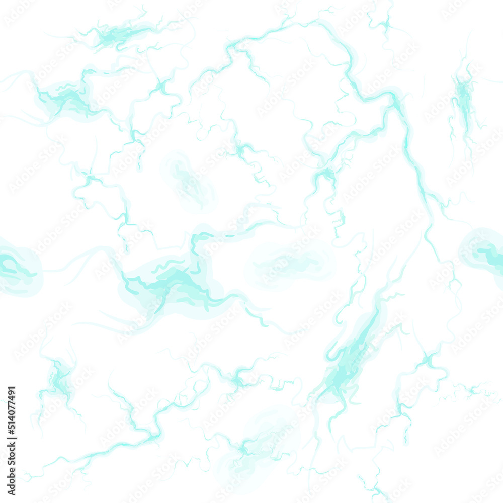 Obraz premium Seamless marble pattern. Turquoise marble texture on white background. Abstract background. Vector