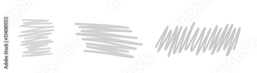 Hand drawn hatched shapes. Abstract hatchings. Sketchy elements. Freehand scrawls. Black and white illustration