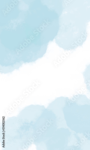 和紙に墨汁がにじんだような背景素材（水色・グレー）