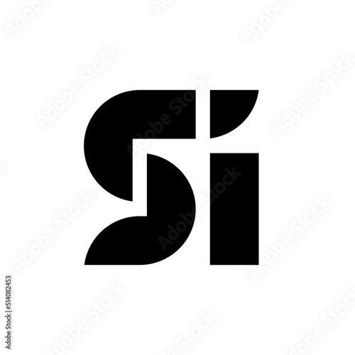 Letter SI creative bold monogram logo