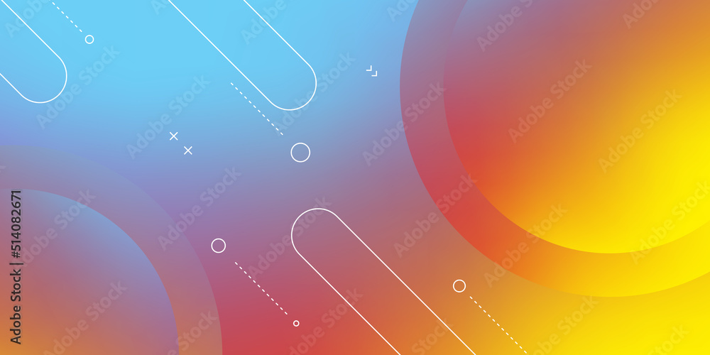 Abstract Modern Background with Retro Mempis Element and Vibrant Colorful Gradient Color Abstract Modern Background with Retro Mempis Element and Vibrant Colorful Gradient Color