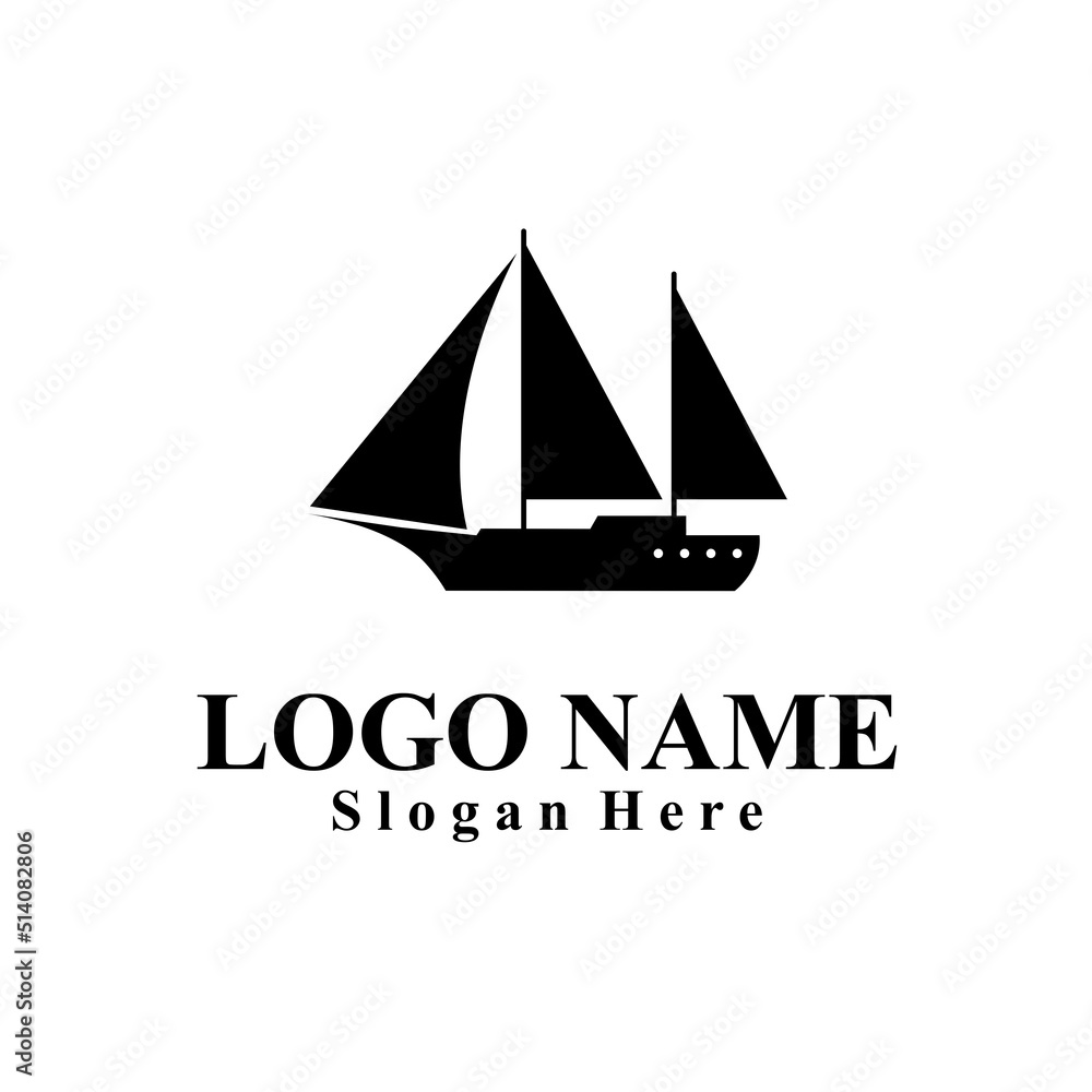 Ship-themed vector logo suitable for marine companies Ship-themed vector logo suitable for marine companies