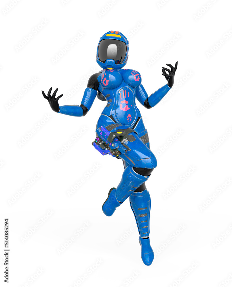 coolest astronaut girl is doing a pin up pose in white background coolest astronaut girl is doing a pin up pose in white background