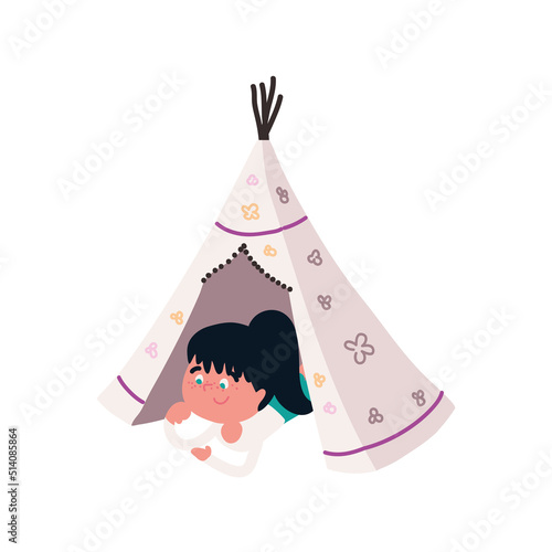 girl in the teepee