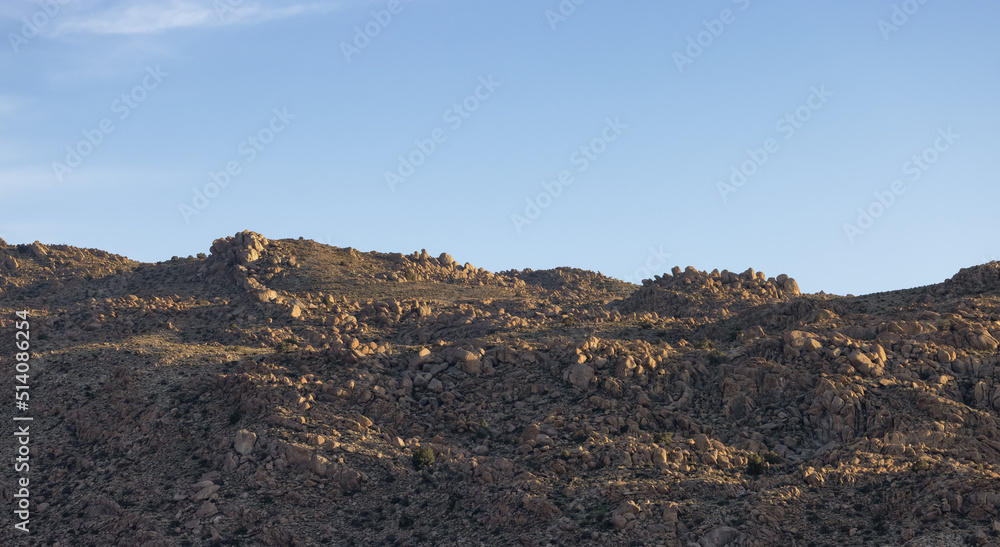 Rocky Desert Mountain Nature Landscape. Sunny Blue Sky. Nevada, United States of America. Nature Background.