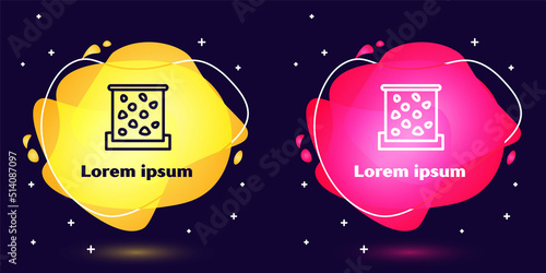 Set line Climbing wall icon isolated on blue background. Abstract banner with liquid shapes. Vector