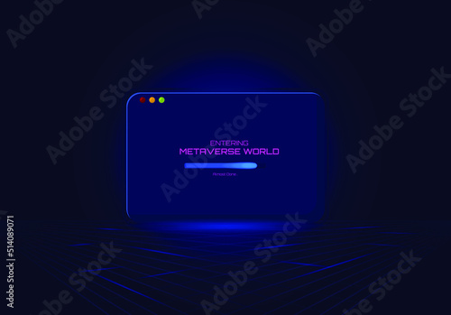 Illustration entering metaverse world new technology