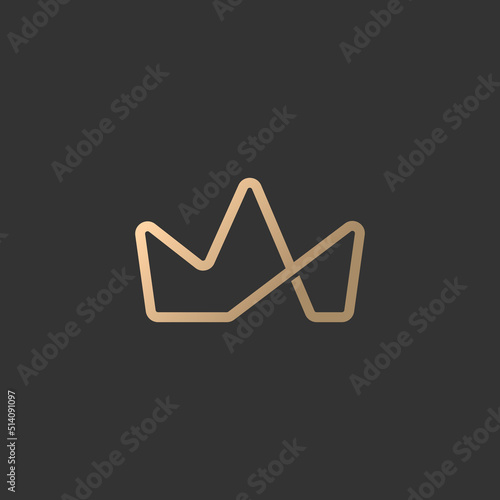 infinity crown king mobius unlimited logo vector icon illustration