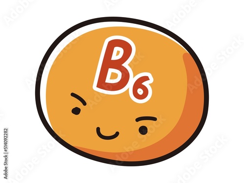 ビタミンB6のキャラクターのイラスト