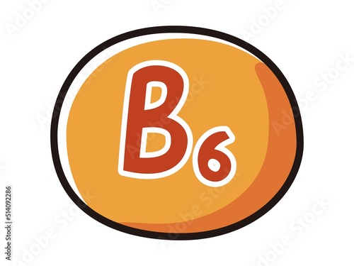 ビタミンB6のキャラクターのイラスト