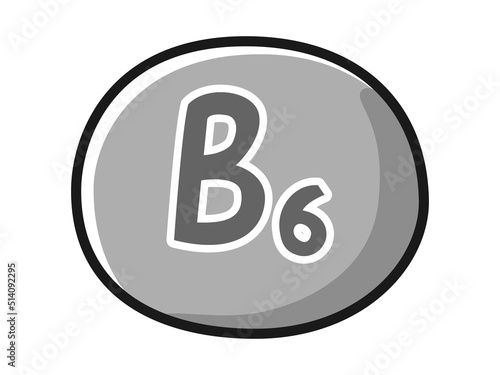 ビタミンB6のキャラクターのイラスト